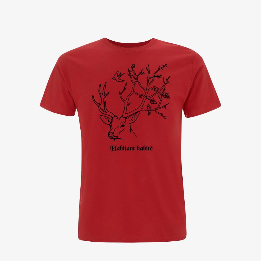 T-shirt homme « Habitant habité », Tissu rouge