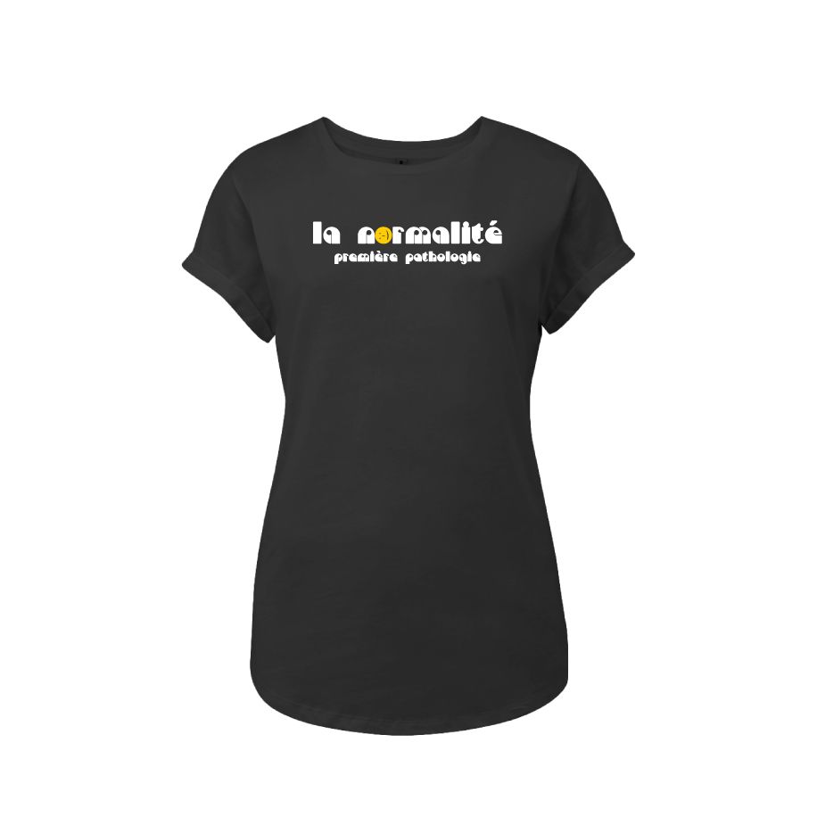 T-shirt femme « La normalité première pathologie », Tissu noir