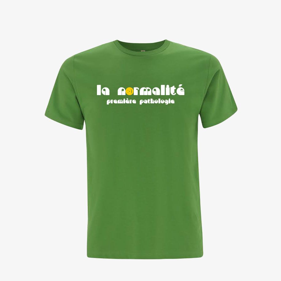T-shirt homme « La normalité première pathologie », Tissu vert