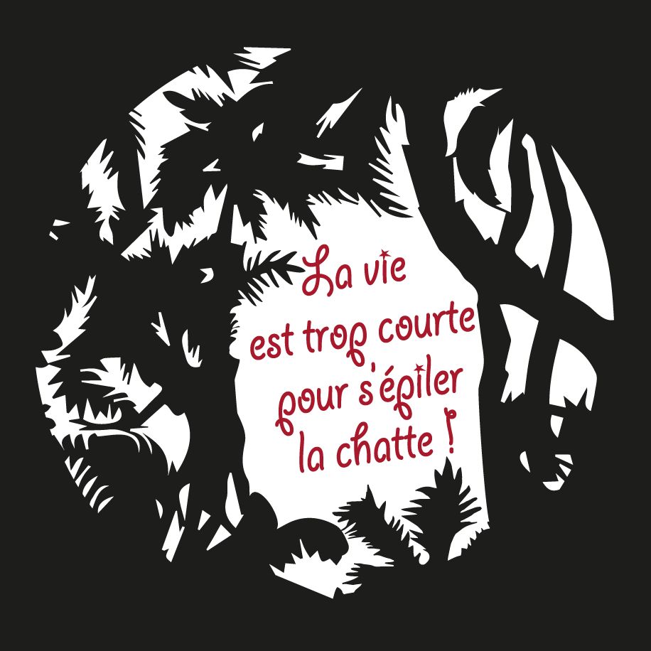 T-shirt homme « La vie est trop courte pour s’épiler la chatte », Tissu noir