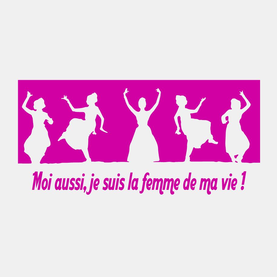 T-shirt femme « Moi aussi, je suis la femme de ma vie ! », Tissu blanc