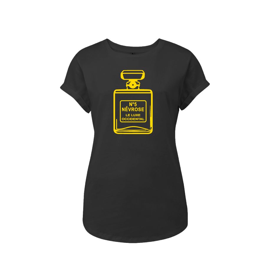T-shirt femme « Névrose N°5 le luxe occidental », Tissu noir