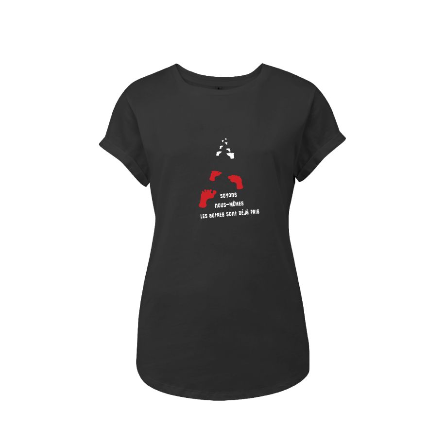 T-shirt femme « Soyons nous-mêmes les autres sont déjà pris », Tissu noir