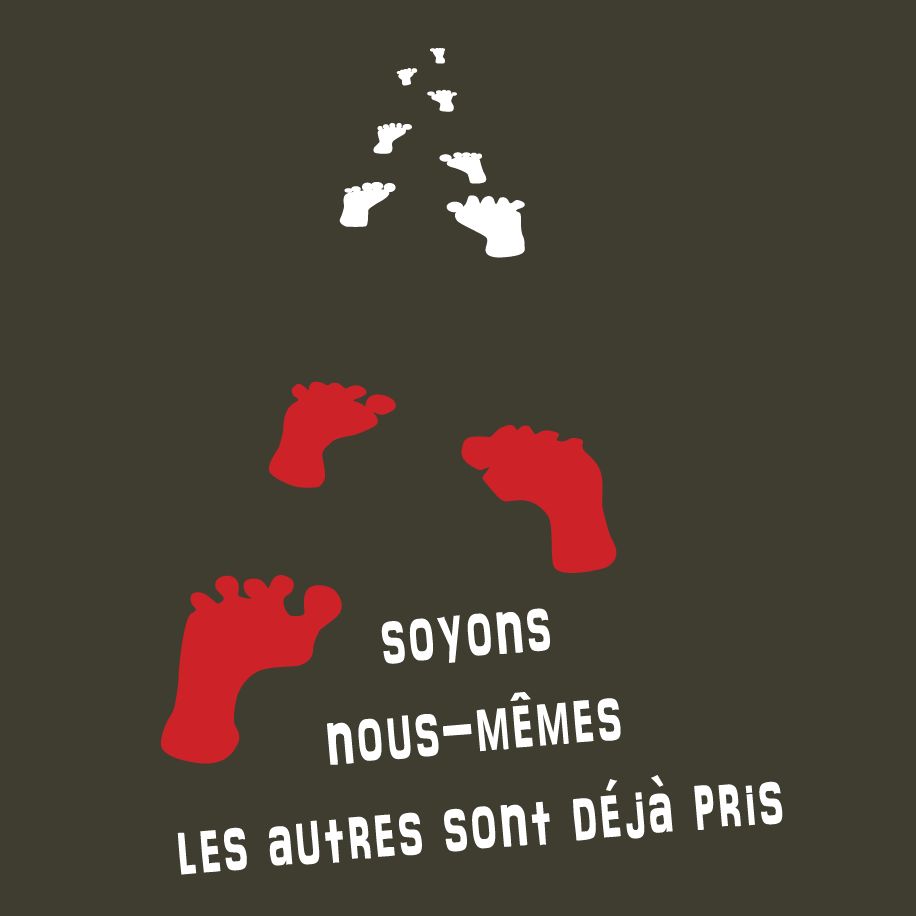 T-shirt homme « Soyons nous-mêmes les autres sont déjà pris », Tissu kaki