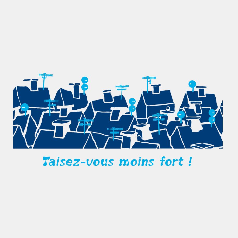 T-shirt homme « Taisez-vous moins fort », Tissu blanc