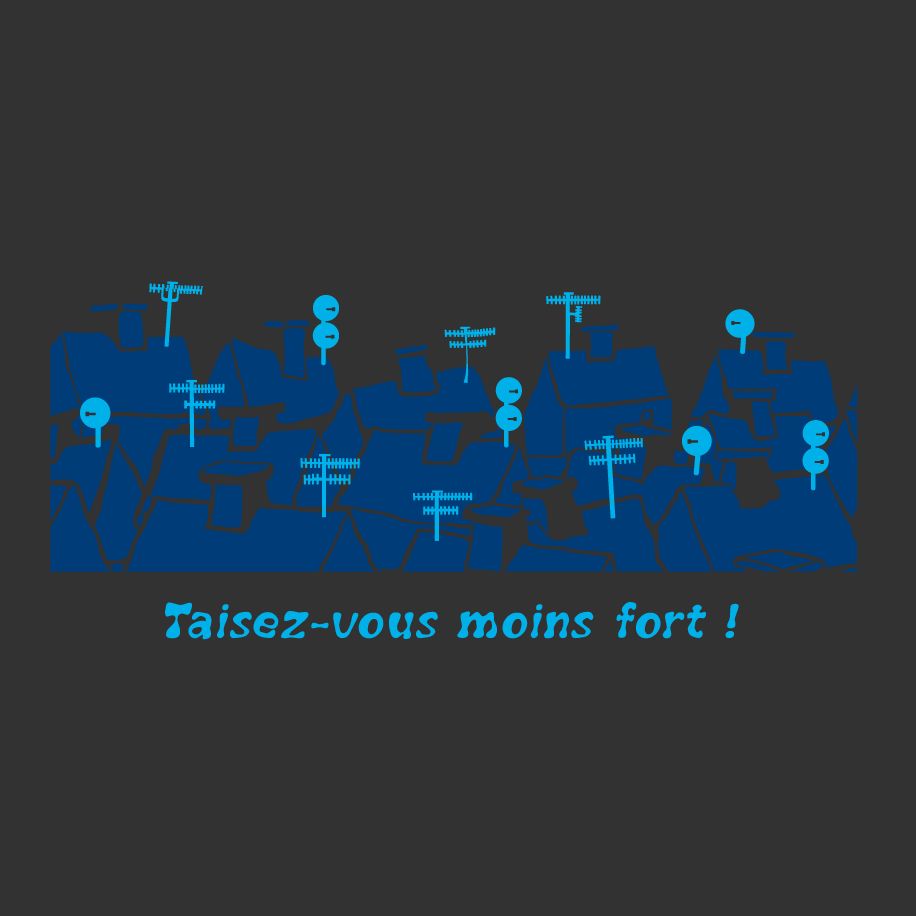 T-shirt homme « Taisez-vous moins fort », Tissu gris